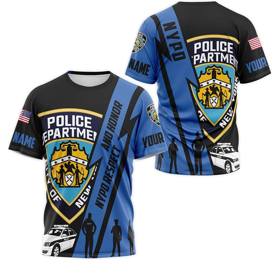 T-Shirt, Hoodie - Custom Name Nypd Police Department 3D Printed