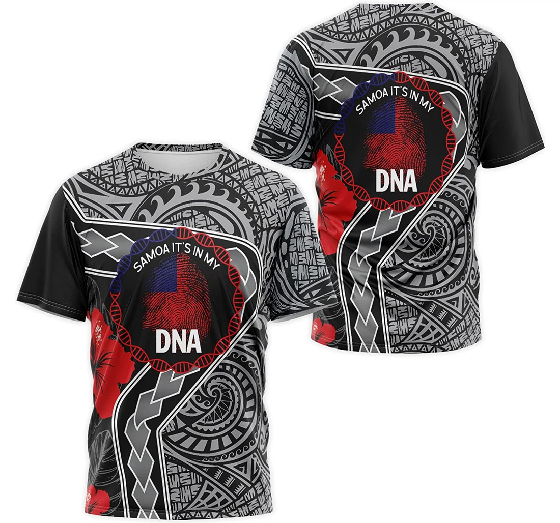 T-Shirt, Hoodie - Hibiscus Samoa It's In My Dna Polynesian Pattern 3D Printed