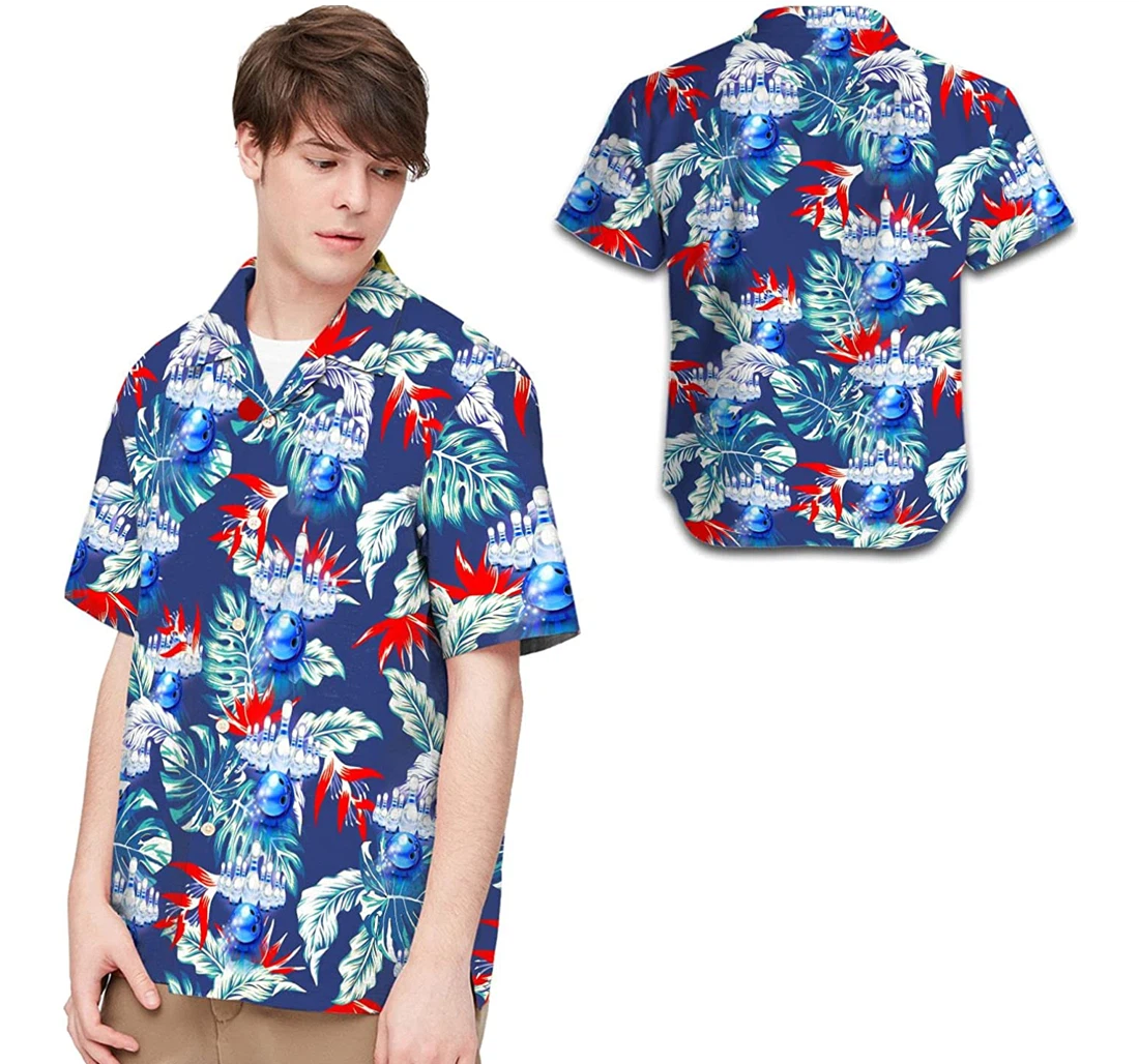 Personalized Bowling Full Sport Lovers In Daily Life Hawaiian Shirt, Button Up Aloha Shirt For Men, Women