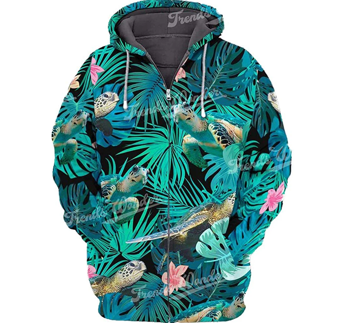 Personalized Man And Woman Turtle Lightweight Premium Sportwear Hoodie, T Zip Up Hoodie, Sweatshirt Adultkid Xs-5xl Td Hawaiian Shirt, Button Up Aloha Shirt For Men, Women