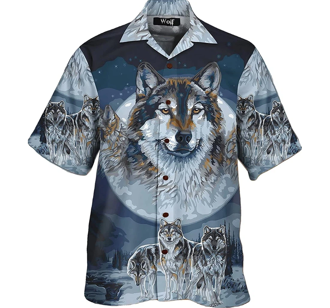 Personalized Wolf Head Fleece Design Hawaiian Shirt, Button Up Aloha Shirt For Men, Women