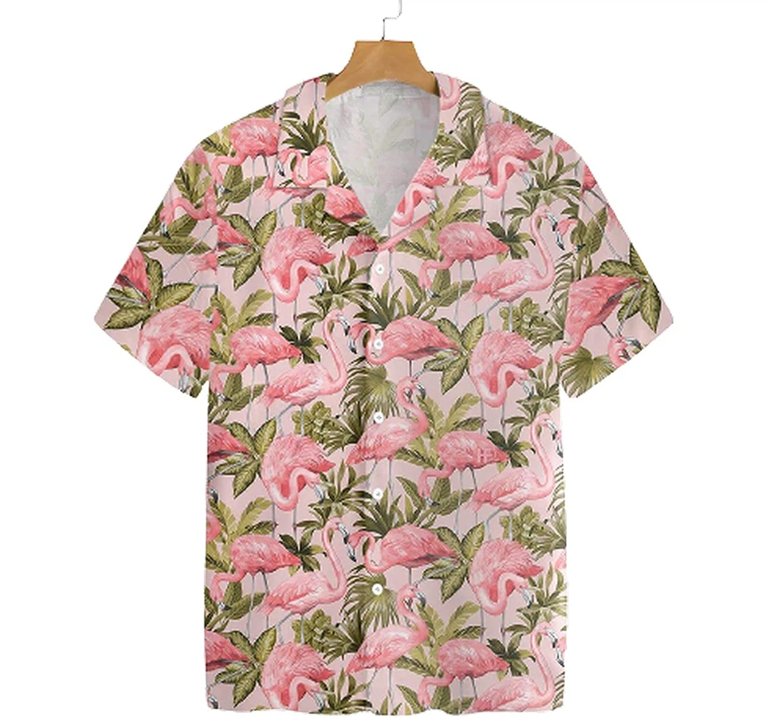 Personalized Flamingo Soft Beach Full Prints Hawaiian Shirt, Button Up Aloha Shirt For Men, Women