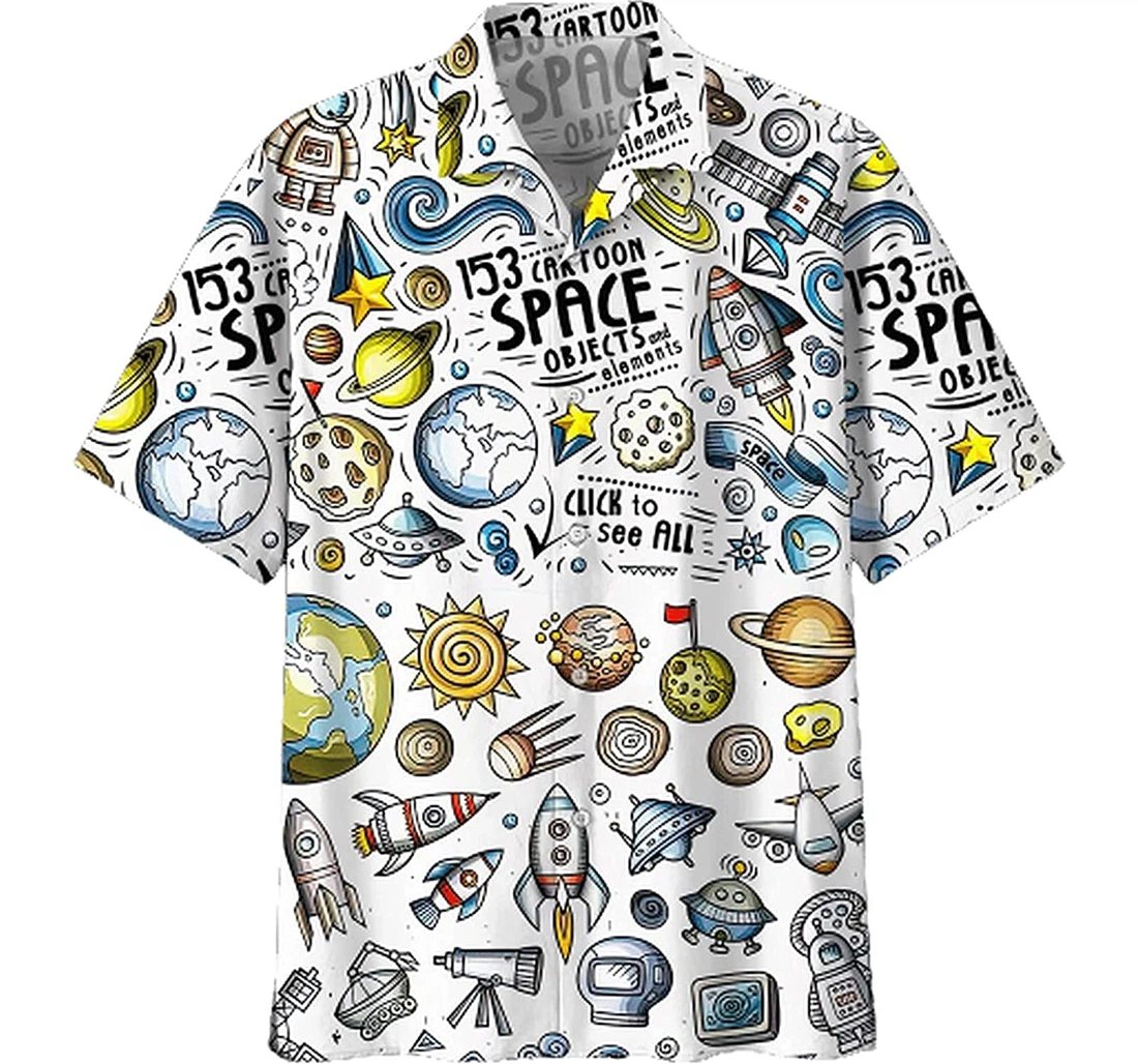Personalized Planet Soft Beach Full Prints Hawaiian Shirt, Button Up Aloha Shirt For Men, Women