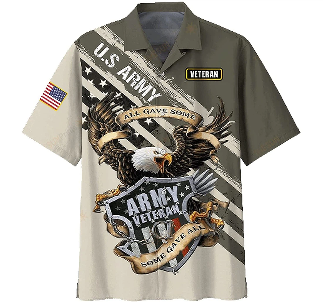 Personalized U.s Army Soft Beach Full Prints Hawaiian Shirt, Button Up Aloha Shirt For Men, Women
