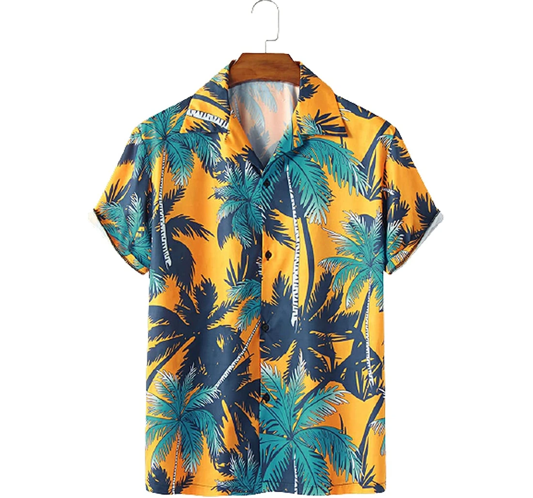 Personalized Mens Coconut Tree Soft Beach Full Prints Hawaiian Shirt, Button Up Aloha Shirt For Men, Women