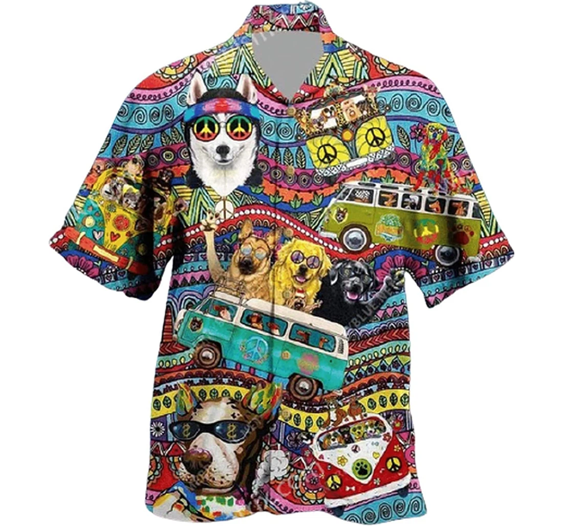 Personalized Dogs Love Life Style Soft Hawaiian Shirt, Button Up Aloha Shirt For Men, Women