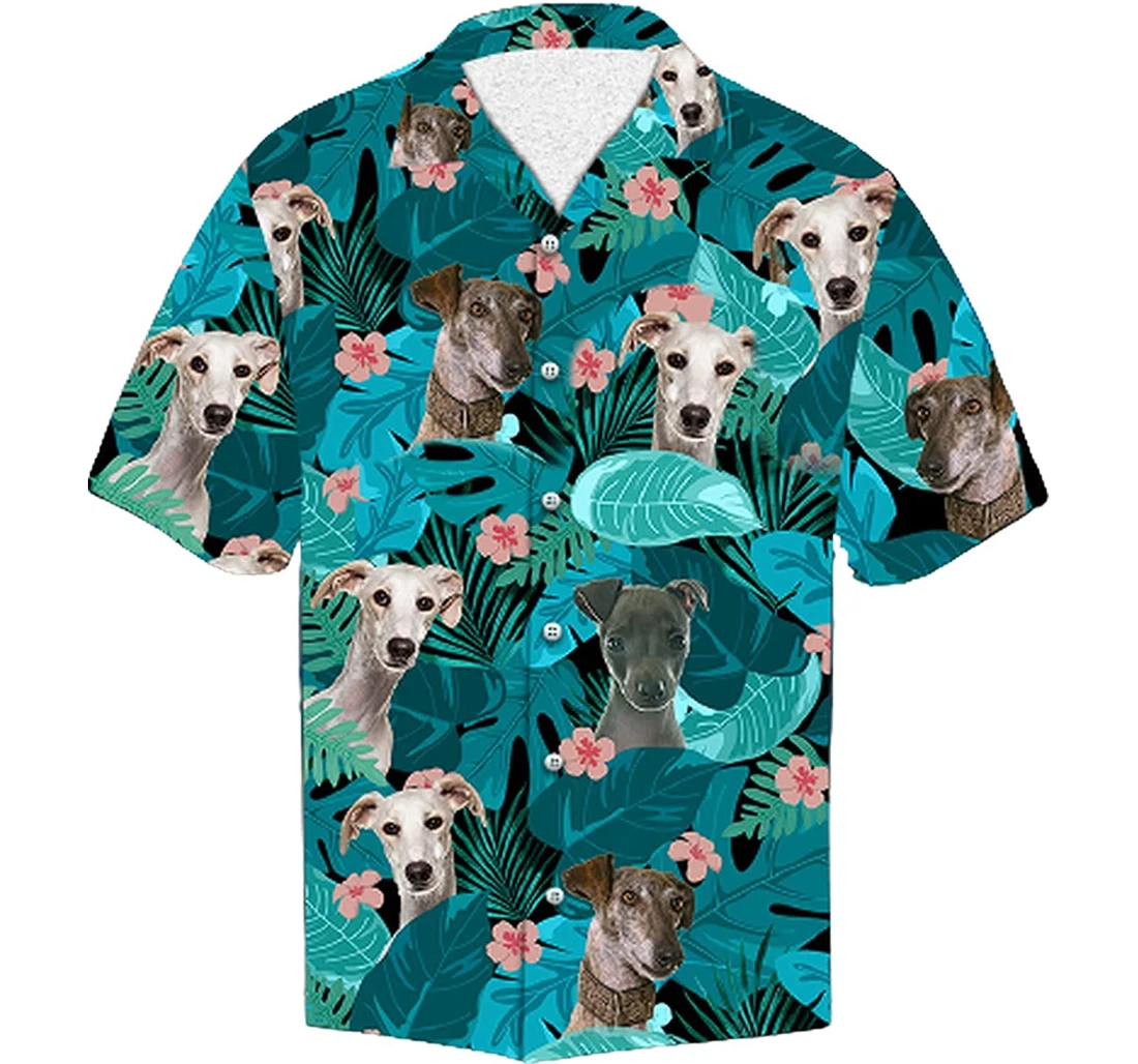 Personalized Greyhound Soft Beach Full Prints Hawaiian Shirt, Button Up Aloha Shirt For Men, Women