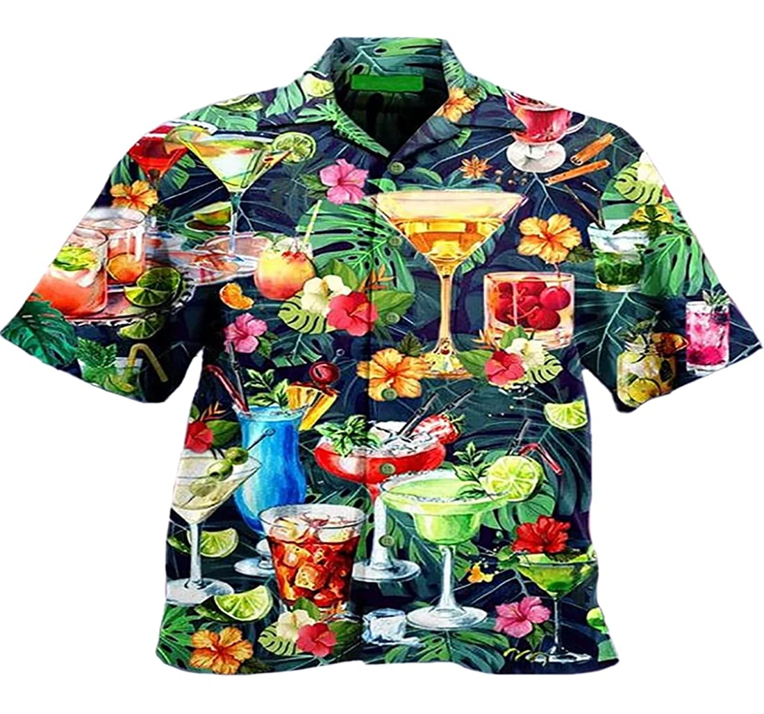 Personalized Cocktail Mens Hawaiian Shirt, Button Up Aloha Shirt For Men, Women