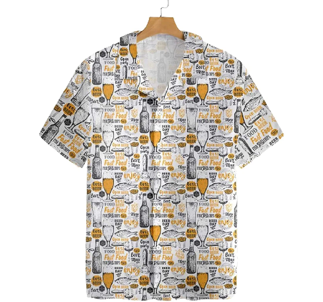 Personalized Beer Soft Beach Full Prints Hawaiian Shirt, Button Up Aloha Shirt For Men, Women