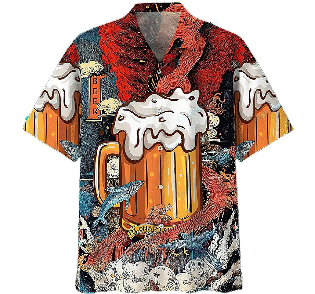 Personalized Beer Pocket Hawaiian Shirt, Button Up Aloha Shirt For Men, Women