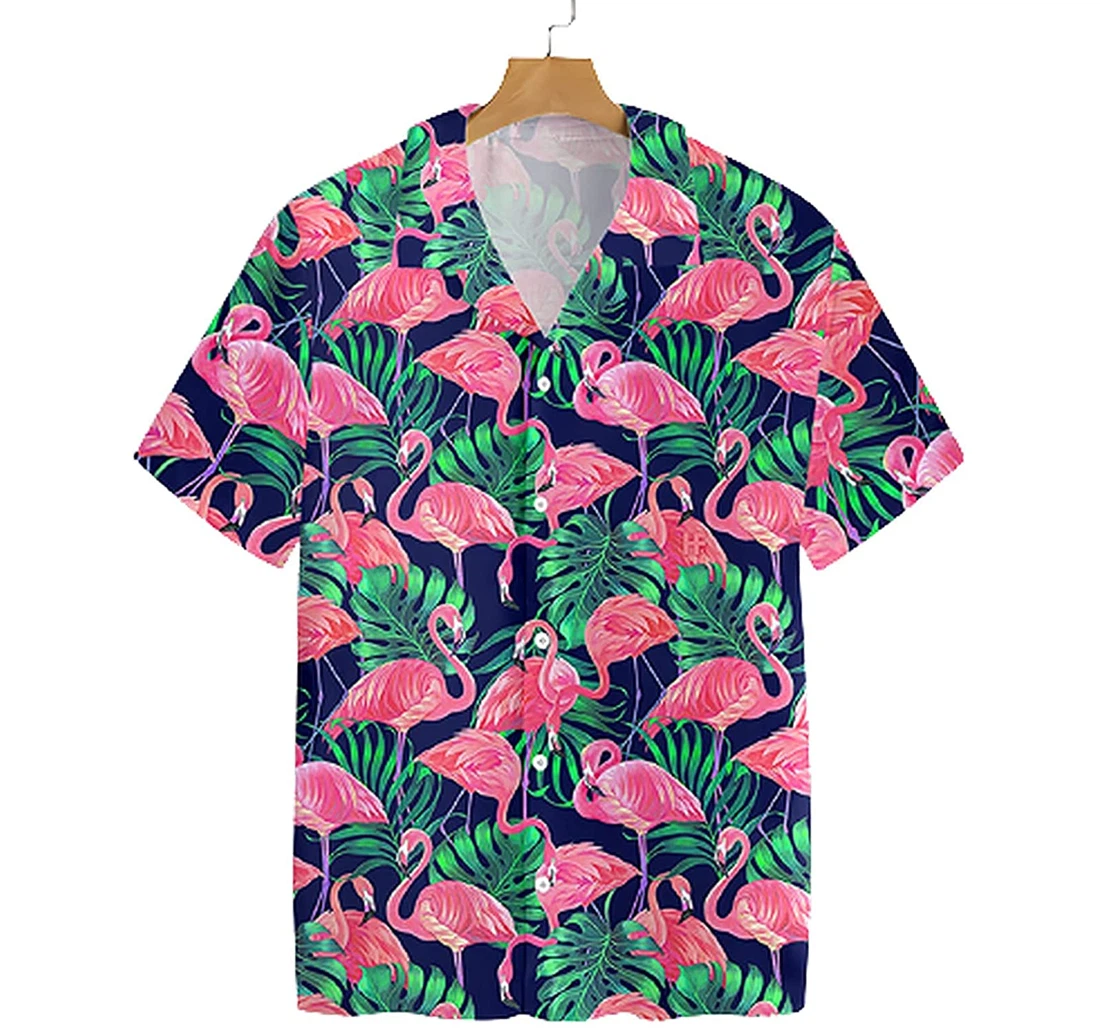 Personalized Flamingo Soft Beach Full Prints Hawaiian Shirt, Button Up Aloha Shirt For Men, Women