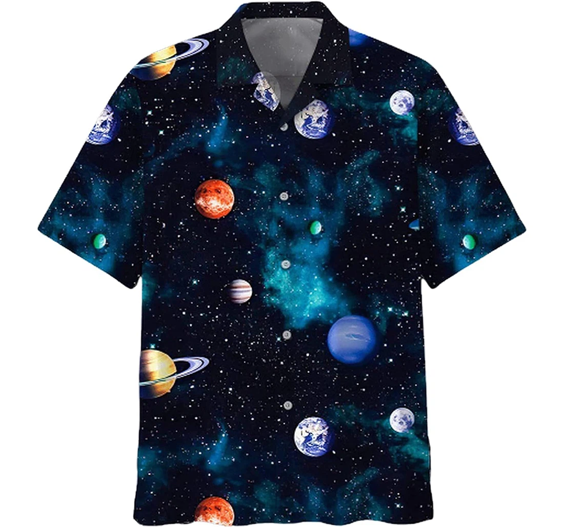 Personalized Universe Soft Beach Full Prints Hawaiian Shirt, Button Up Aloha Shirt For Men, Women