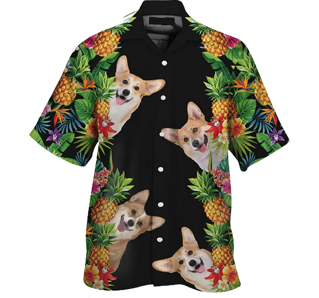 Personalized Corgi Soft Hawaiian Shirt, Button Up Aloha Shirt For Men, Women