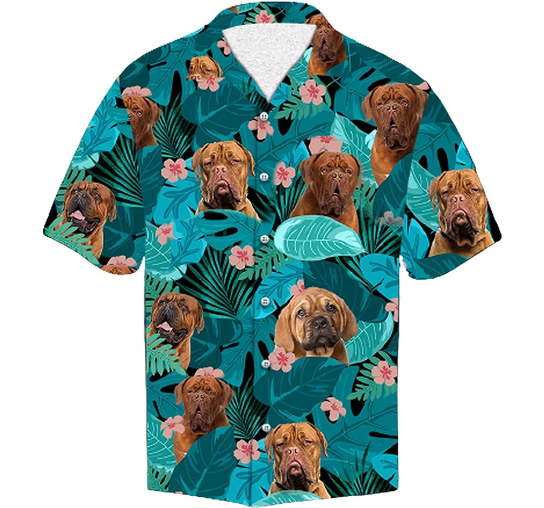 Personalized Dogue De Bordeaux Soft Beach Full Prints Hawaiian Shirt, Button Up Aloha Shirt For Men, Women