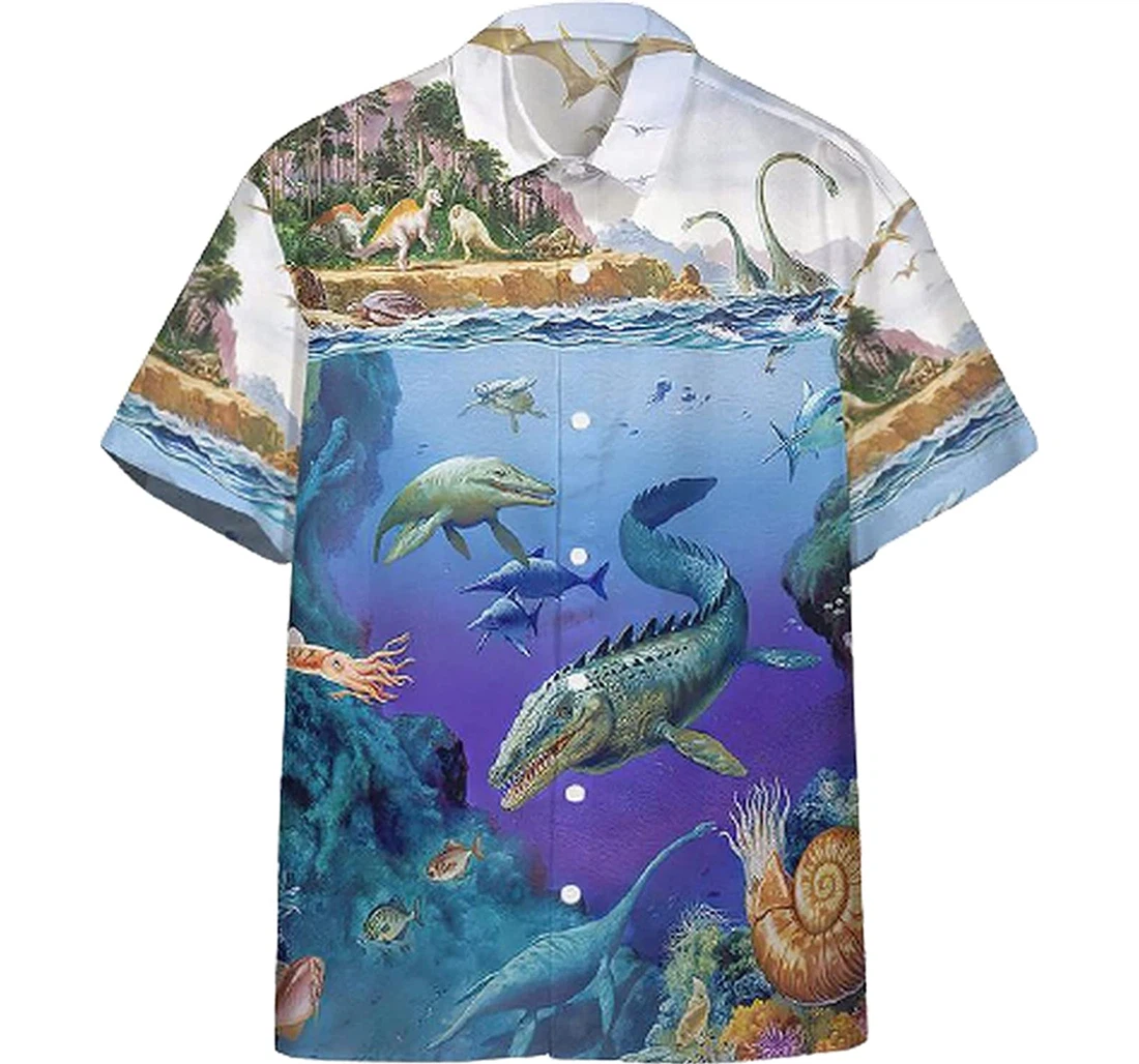 Personalized Dinosaurs Population Soft Hawaiian Shirt, Button Up Aloha Shirt For Men, Women