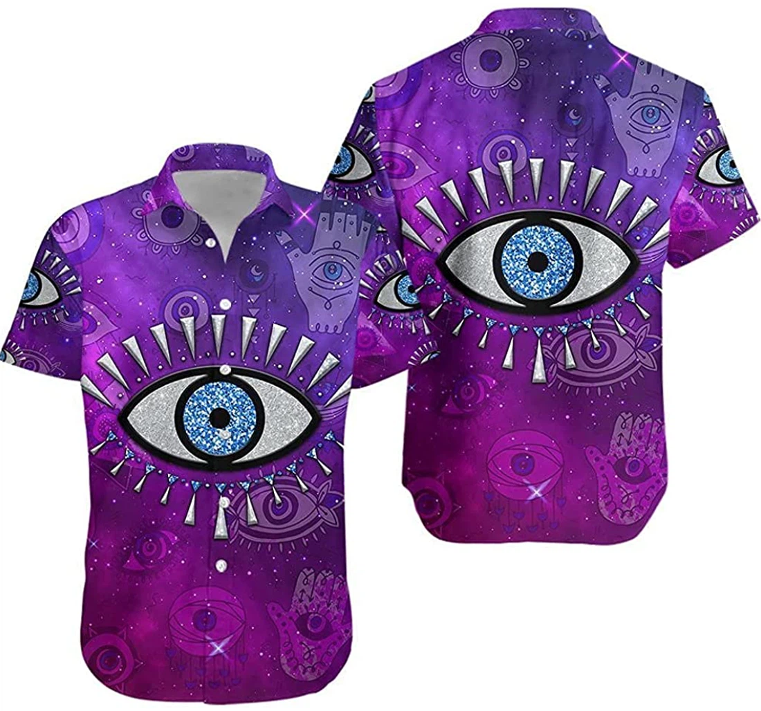 Personalized Evil Eye Universe Style Fashion Viking Tshirt Man & Woman Hawaiian Shirt, Button Up Aloha Shirt For Men, Women