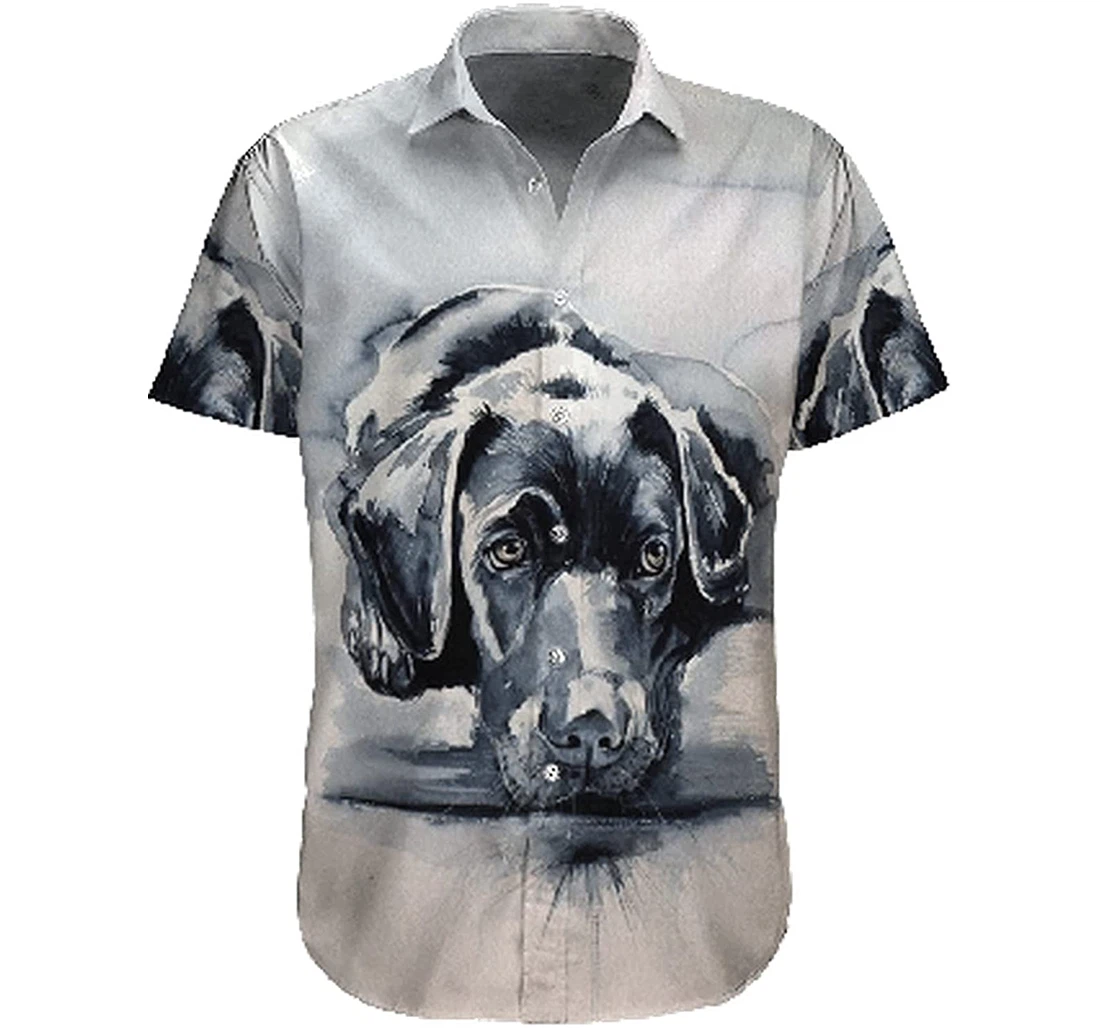 Personalized Labrador Retrievers Soft Beach Full Prints Hawaiian Shirt, Button Up Aloha Shirt For Men, Women