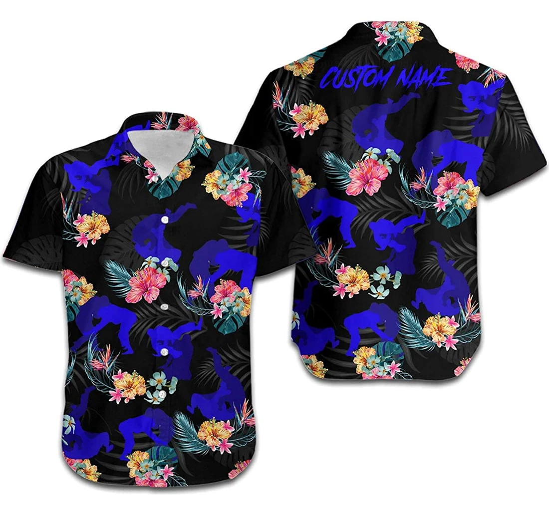 Personalized Brazilian Jiu Jitsu Custom Name Bjj Lovers Hawaiian Shirt, Button Up Aloha Shirt For Men, Women