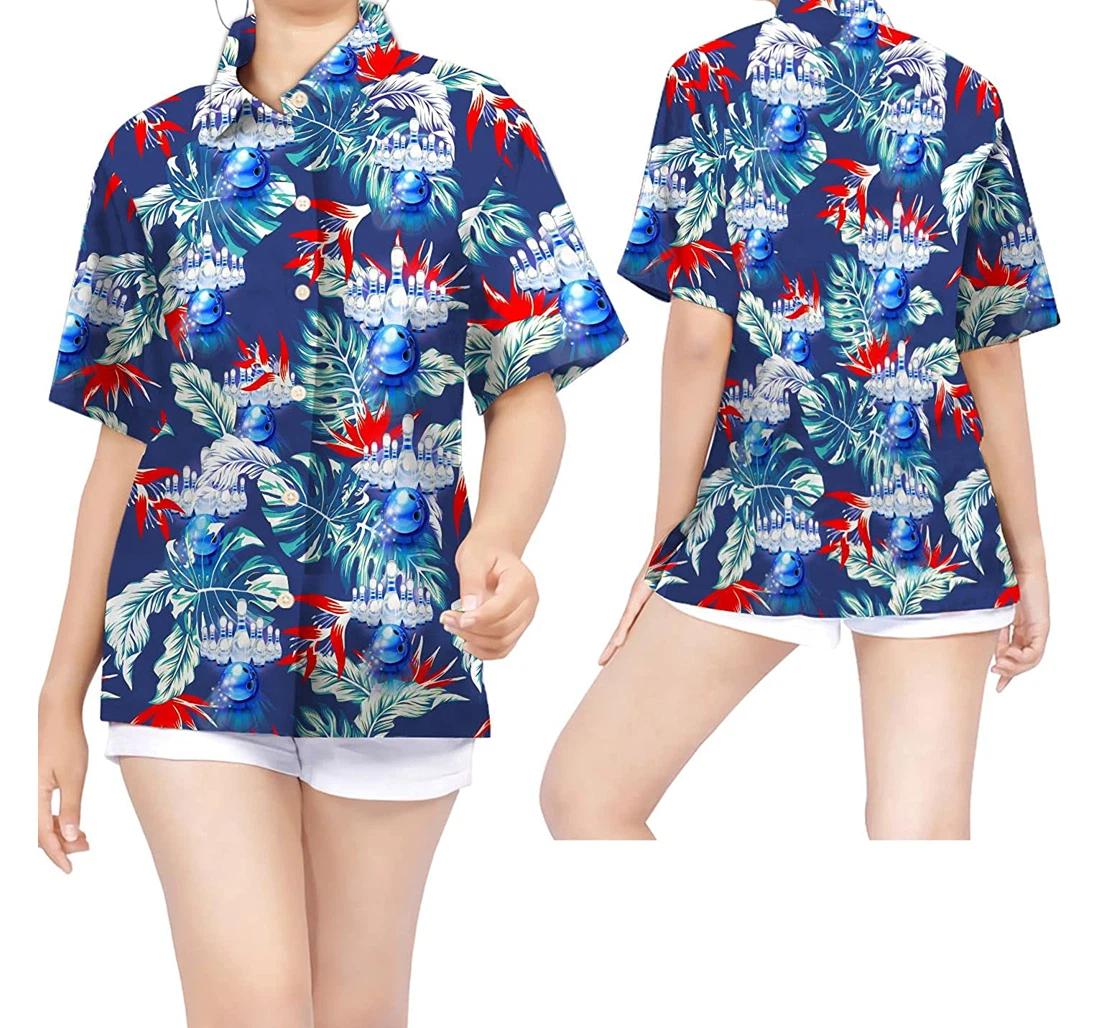Personalized Bowling Sport Lovers In Daily Life Hawaiian Shirt, Button Up Aloha Shirt For Men, Women