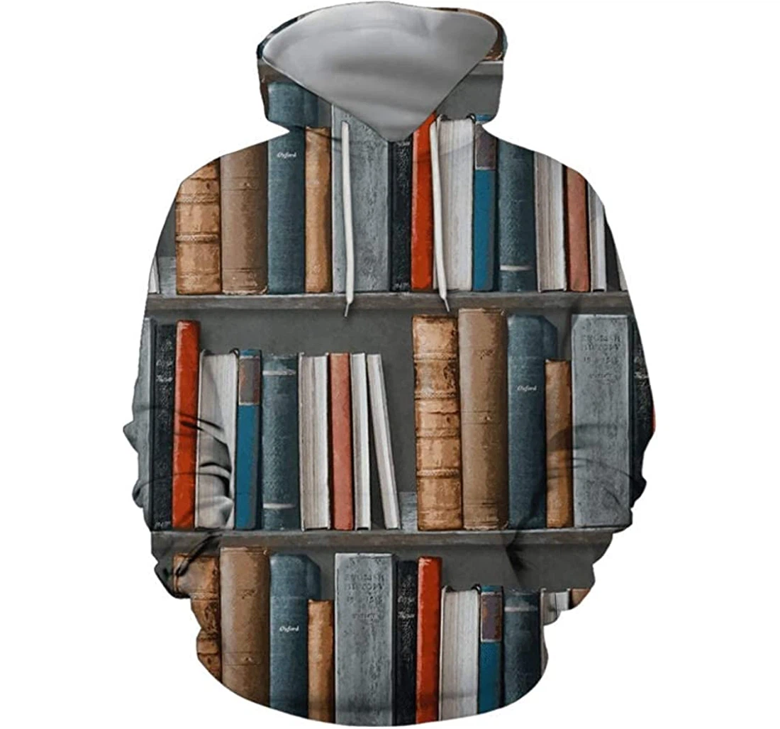 Colorful Books Lovers Lightweight Premium Sportwear Up - 3D Printed Pullover Hoodie