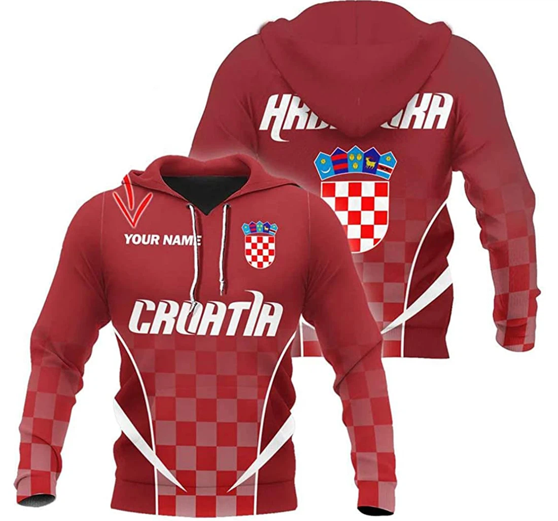 Personalized Name Croatia Active Special Lightweight Premium Sportwear Up - 3D Printed Pullover Hoodie