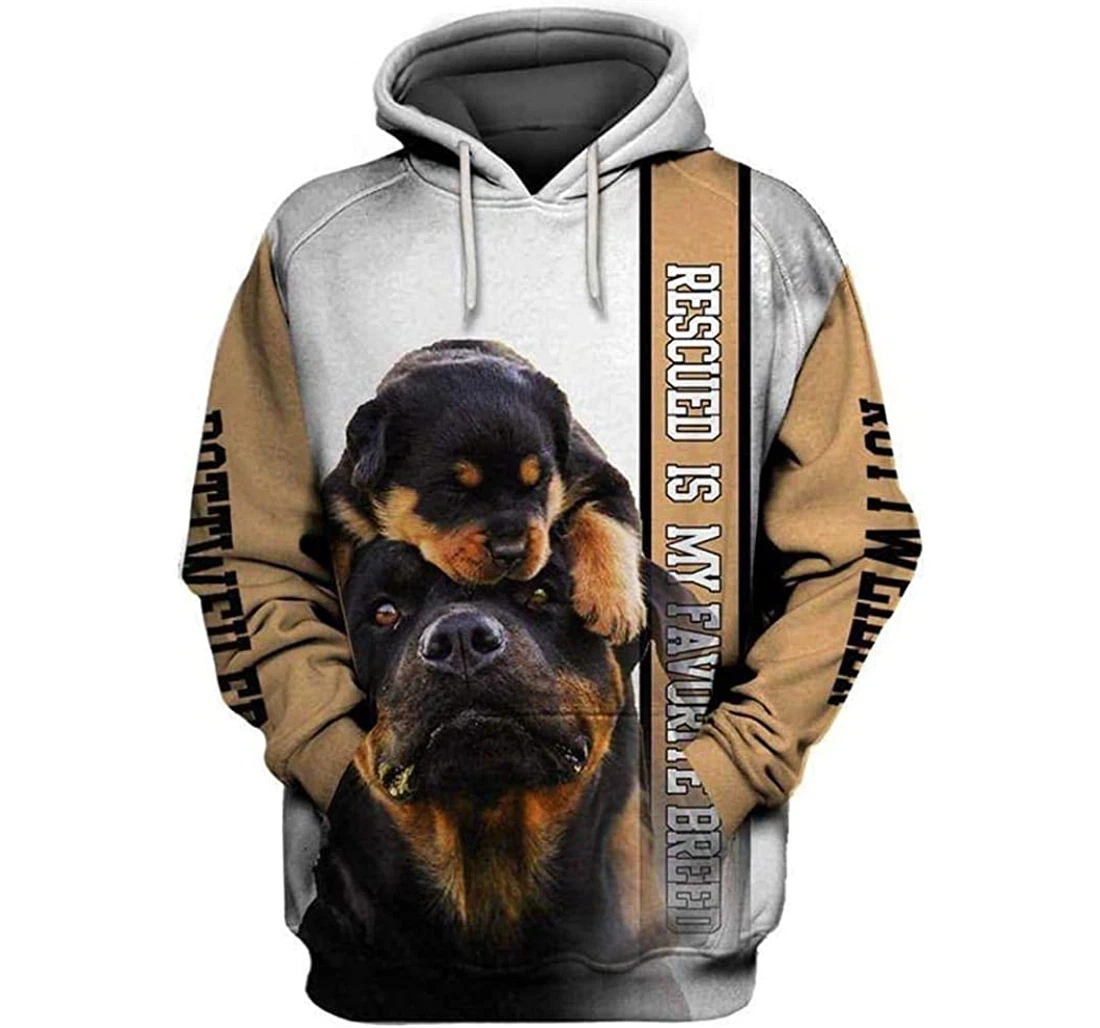 Rottweiler Family Lovers Lightweight Premium Sportwear Up - 3D Printed Pullover Hoodie