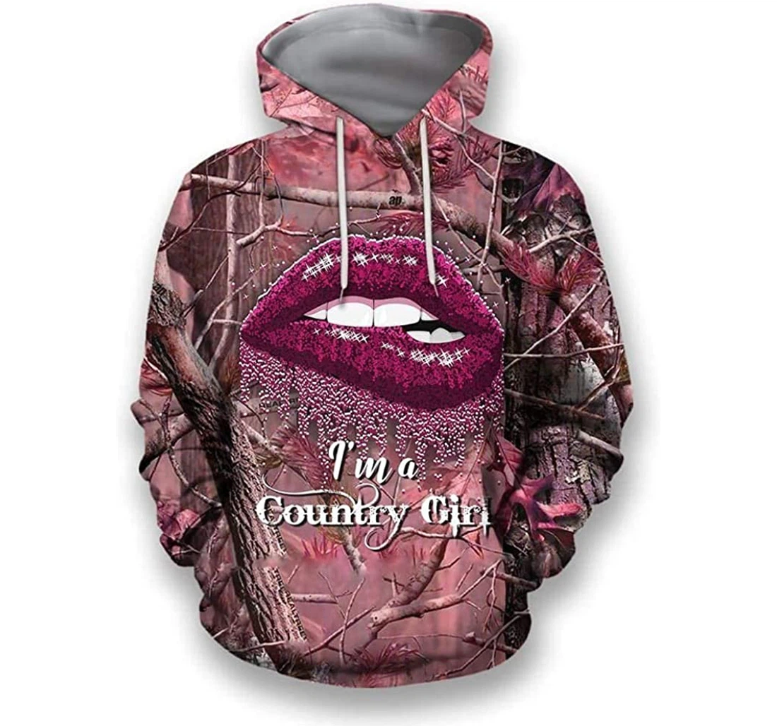 Camo Lips Lightweight Premium Sportwear Up - 3D Printed Pullover Hoodie