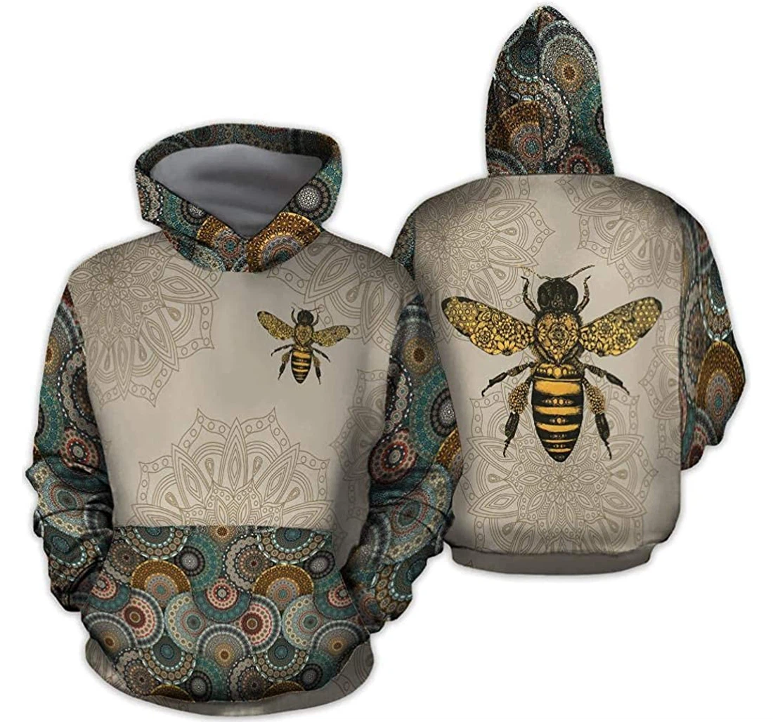 Bee Lovers Lightweight Premium Sportwear Up - 3D Printed Pullover Hoodie