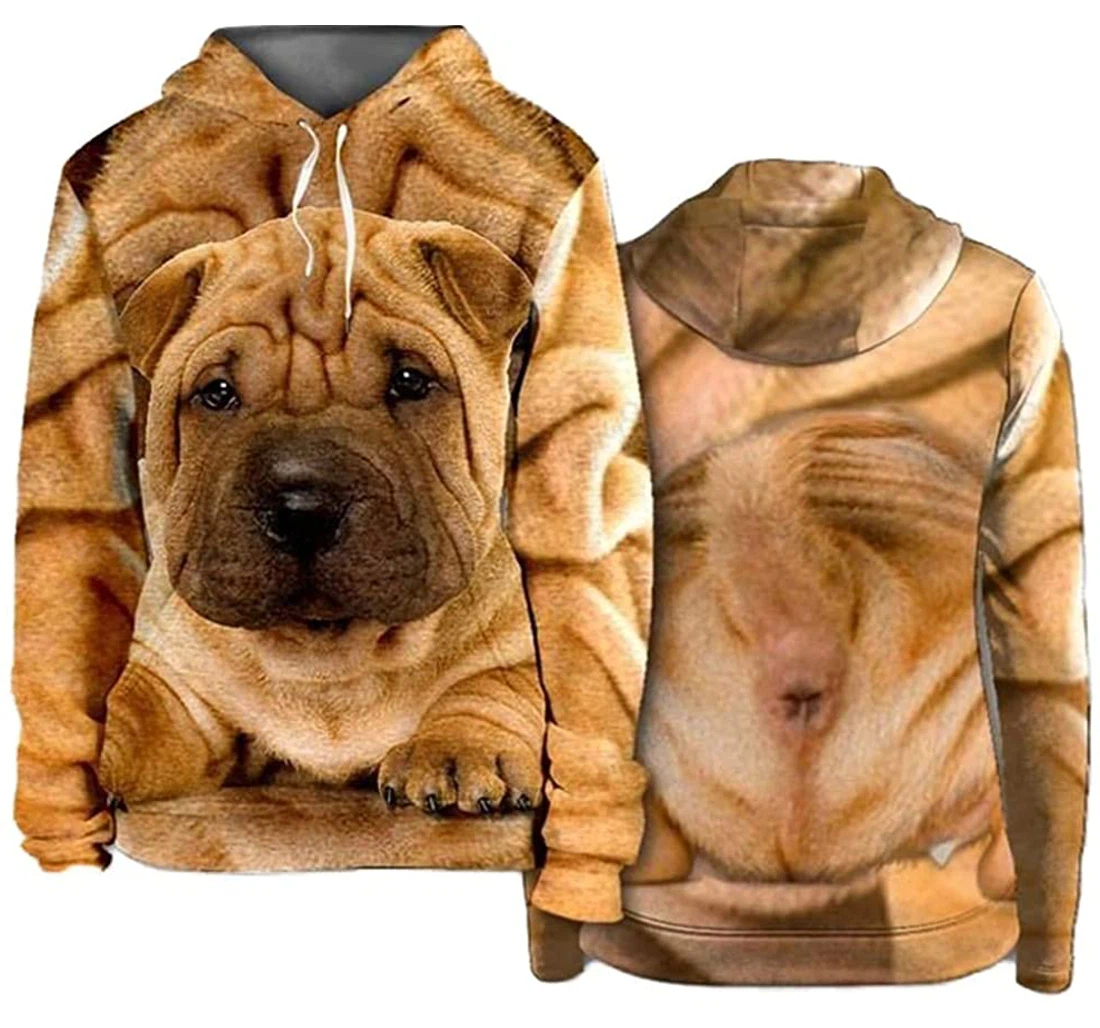 Shar Pei Dog Lovers Lightweight Premium Sportwear Up - 3D Printed Pullover Hoodie