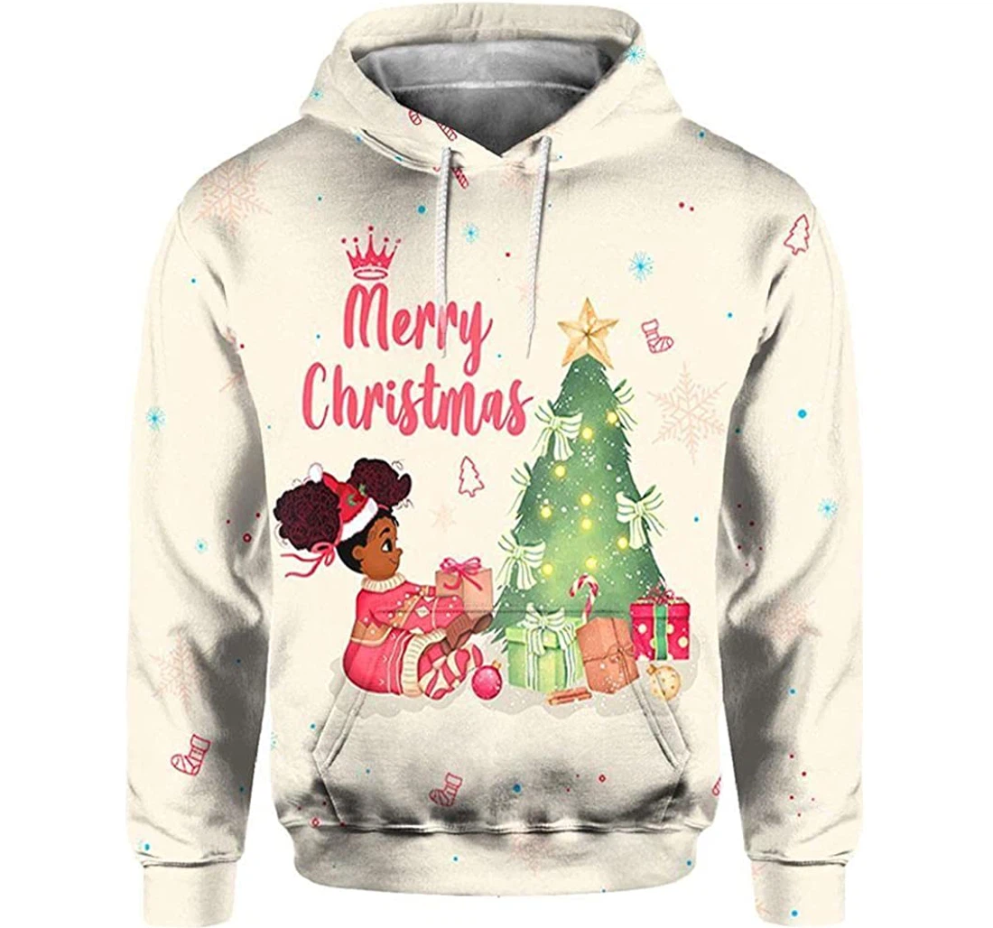 Cute Claus Christmas Lightweight Sportwear Up - 3D Printed Pullover Hoodie