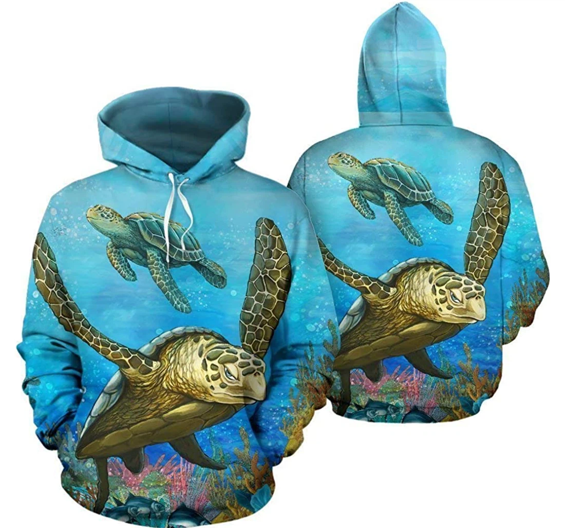 Honu Sea Turtle Lightweight Sportwear Up - 3D Printed Pullover Hoodie