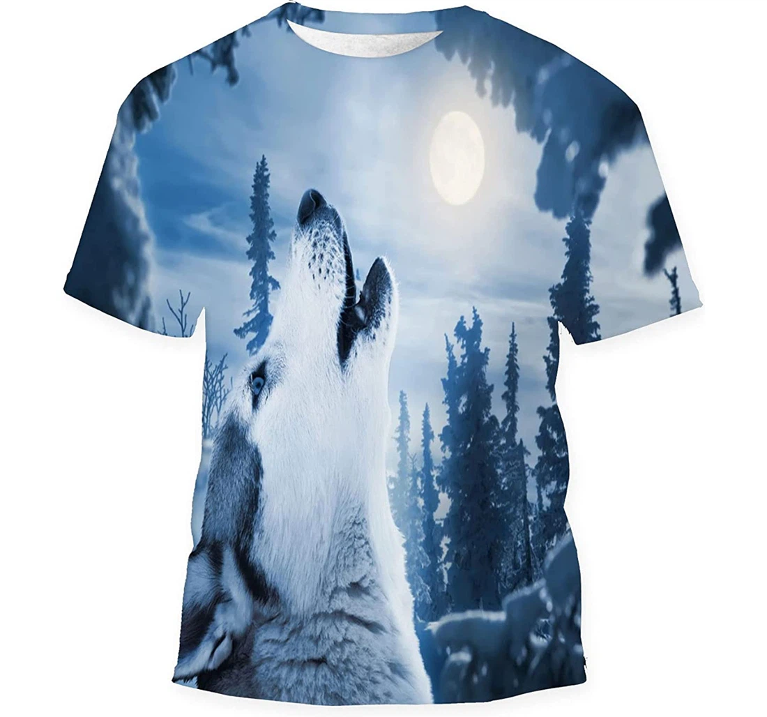 Howling Moon Gift Birthday Holiday - 3D Printed T-shirt