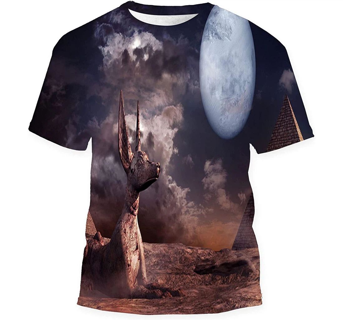 Desert Landscape Monument Guarder Pyramids Gift Birthday Holiday - 3D Printed T-shirt