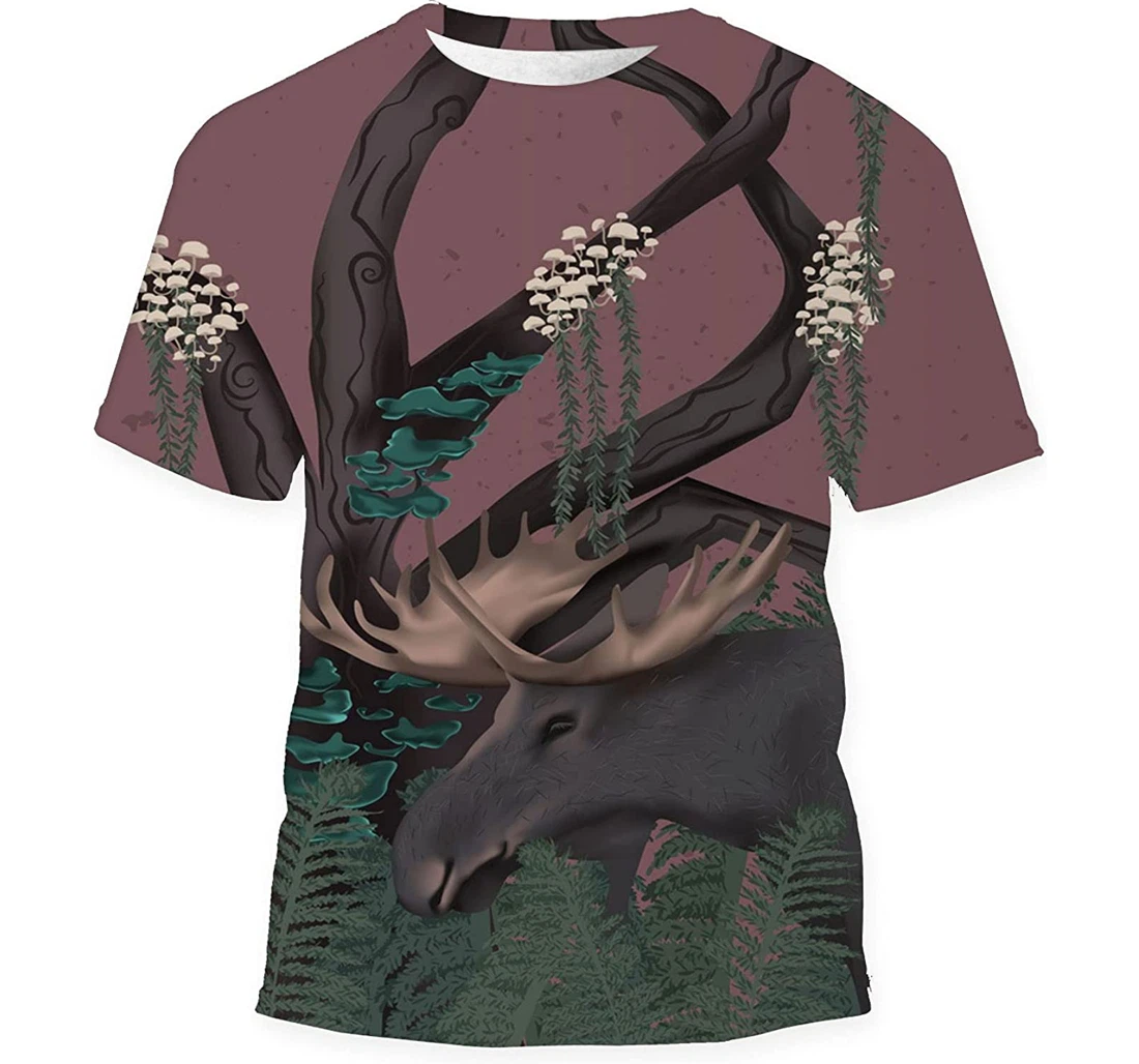 Moose Fairy Forest Elk Wild Gift Birthday Holiday - 3D Printed T-shirt