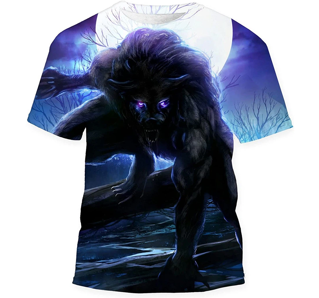 Fantasy Horror Angry Werewolf Night Gift Birthday Holiday - 3D Printed T-shirt