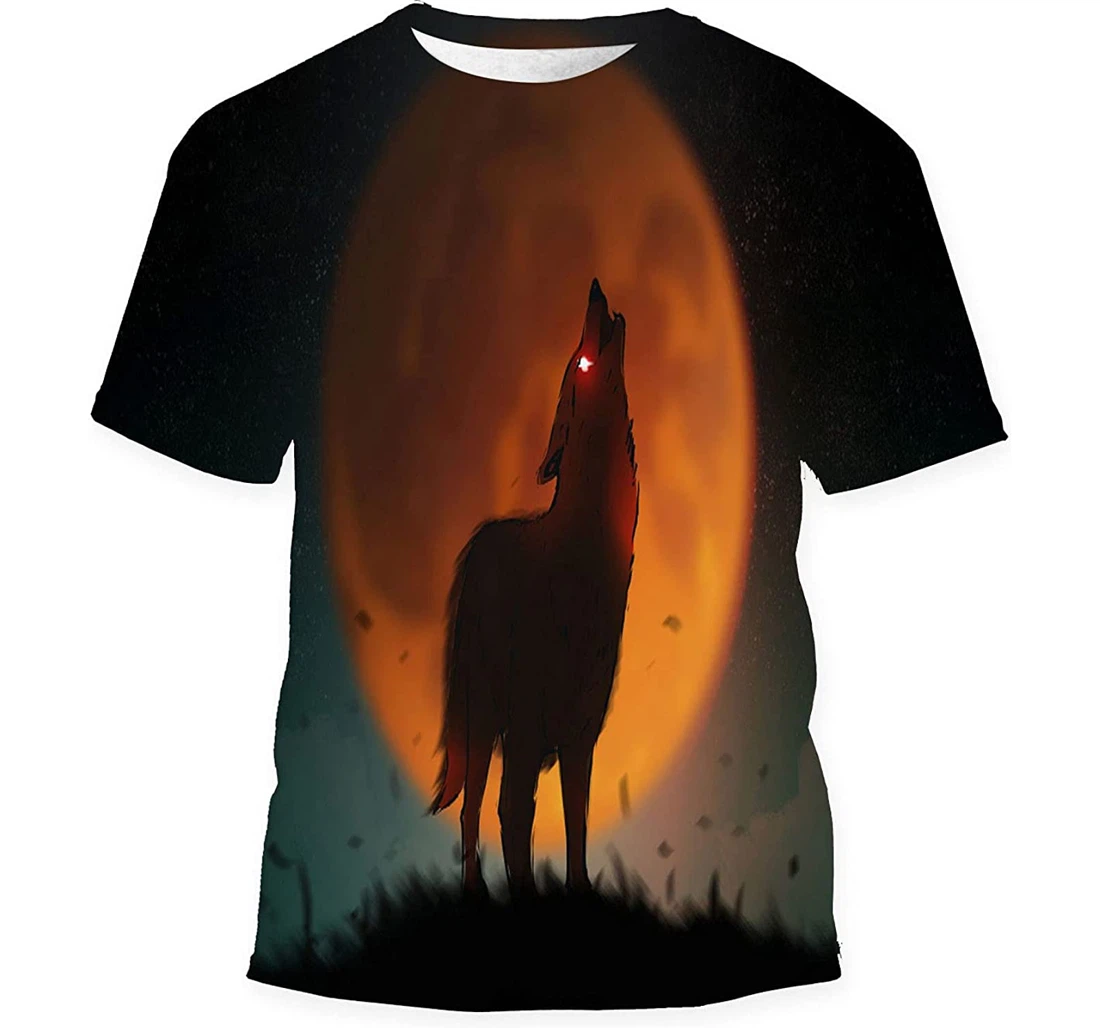 Art Painting Wolf Howling Gift Birthday Holiday - 3D Printed T-shirt