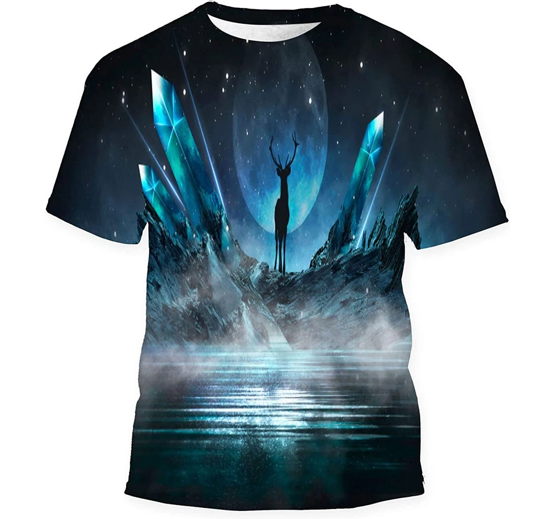 Futuristic Abstract Landscape Night View Neon Gift Birthday Holiday - 3D Printed T-shirt