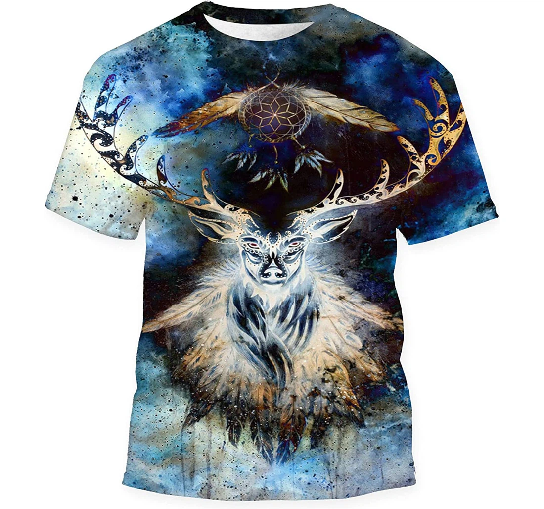 Sacred Deer Spirit Dream Catcher 2 Gift Birthday Holiday - 3D Printed T-shirt