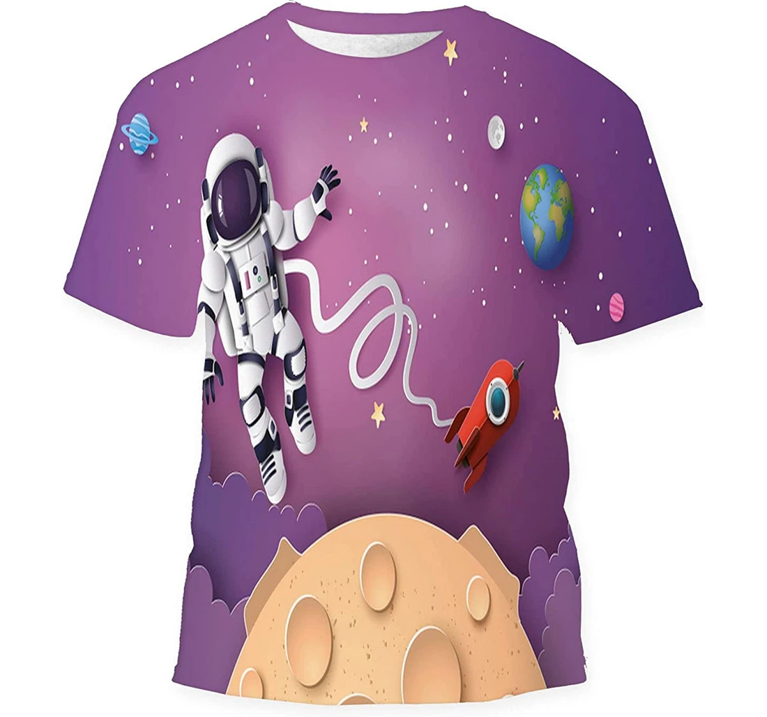 Astronaut Floating Stratosphere Paper Art Craft Gift Birthday Holiday - 3D Printed T-shirt