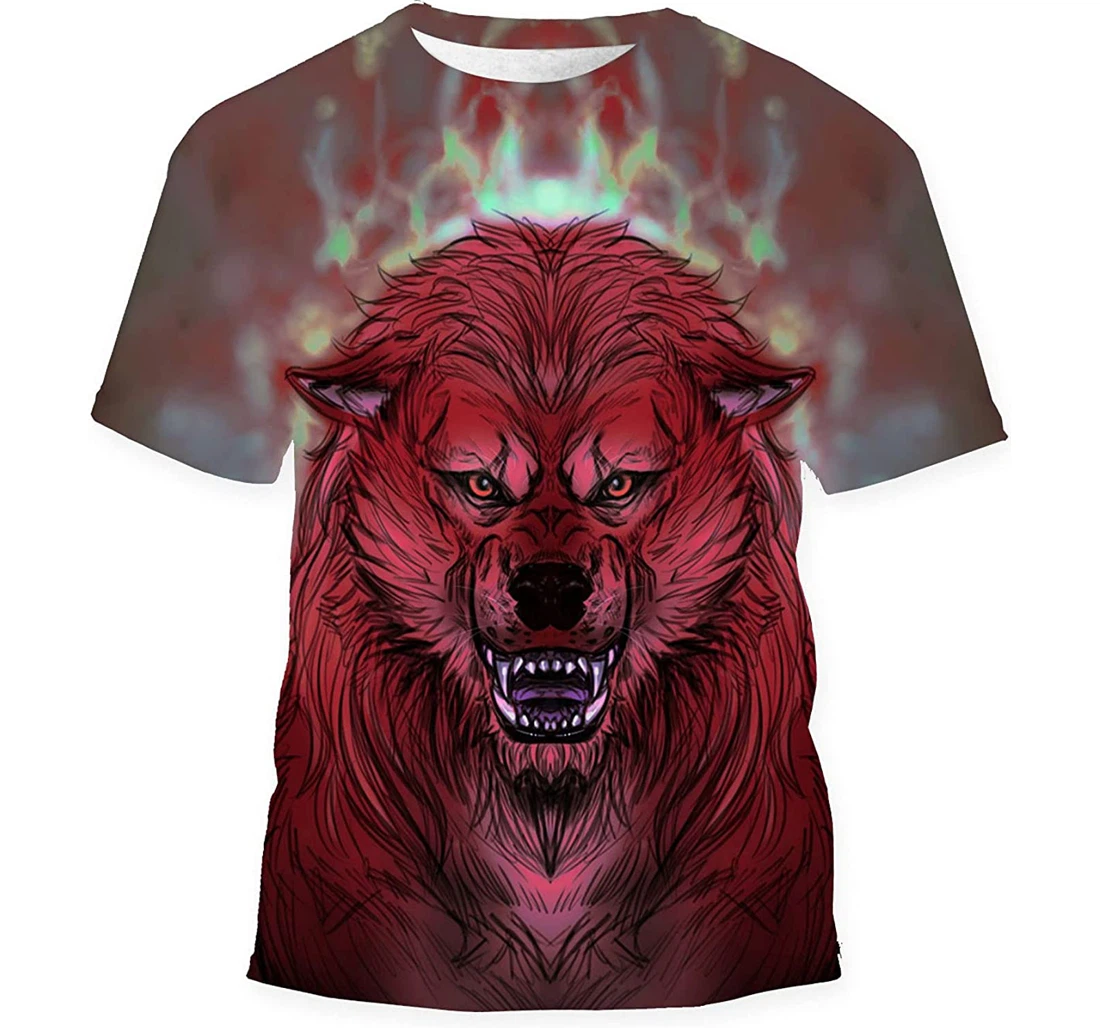 Portrait Red Werewolf Gift Birthday Holiday - 3D Printed T-shirt