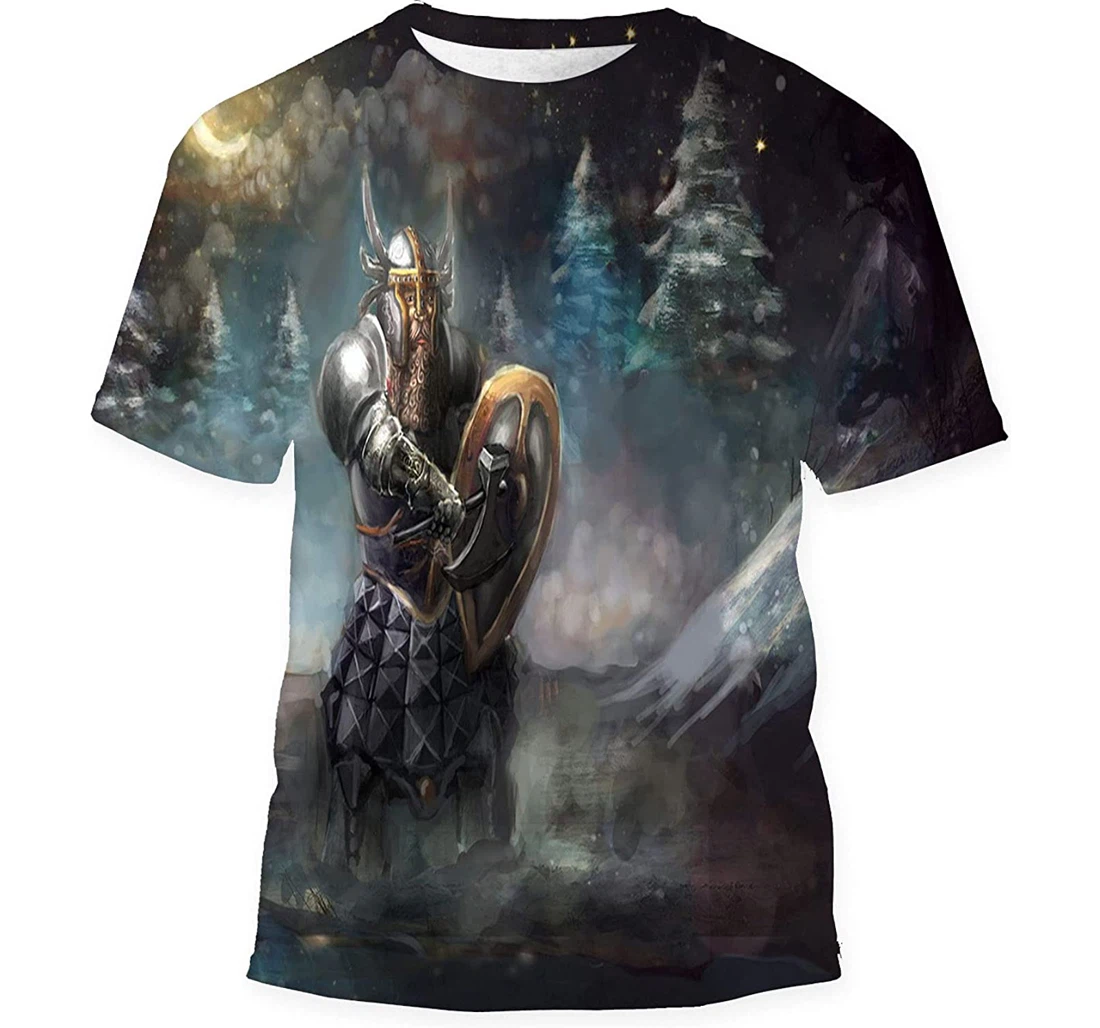 Dwarf Knight On Winter Cold Gift Birthday Holiday - 3D Printed T-shirt