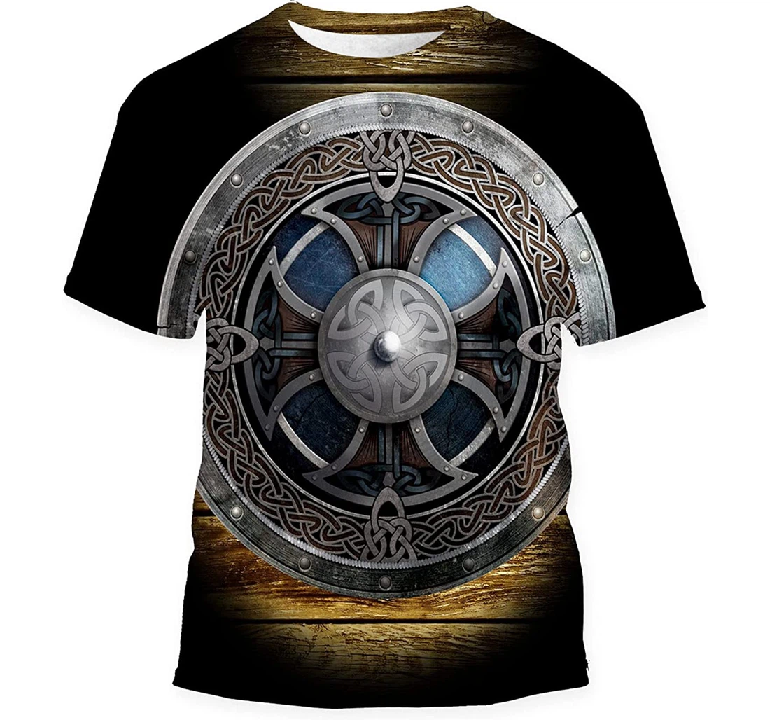 Celtic Viking Shield Gift Birthday Holiday - 3D Printed T-shirt