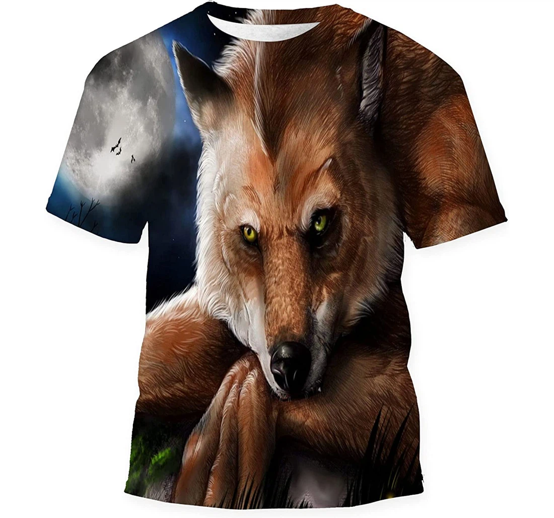 Ginger Werewolf Resting Quiet Under Full Gift Birthday Holiday - 3D Printed T-shirt