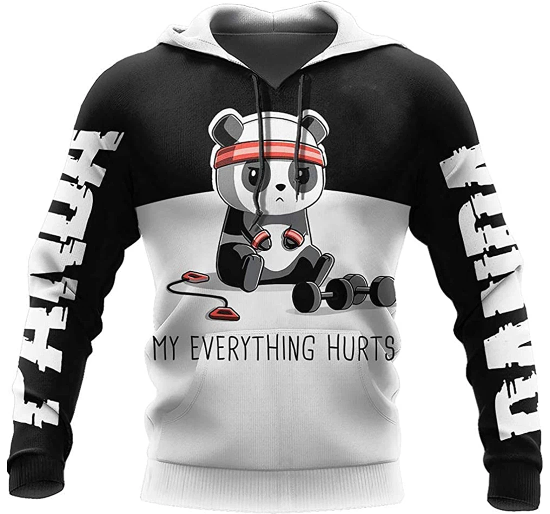 Love Gymmer Panda Art Lightweight Premium Sportwear Up - 3D Printed Pullover Hoodie