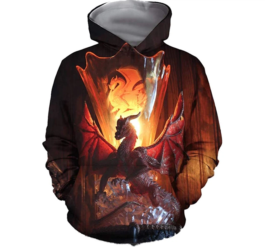 Dragon Temple Lightweight Premium Sportwear Up - 3D Printed Pullover Hoodie