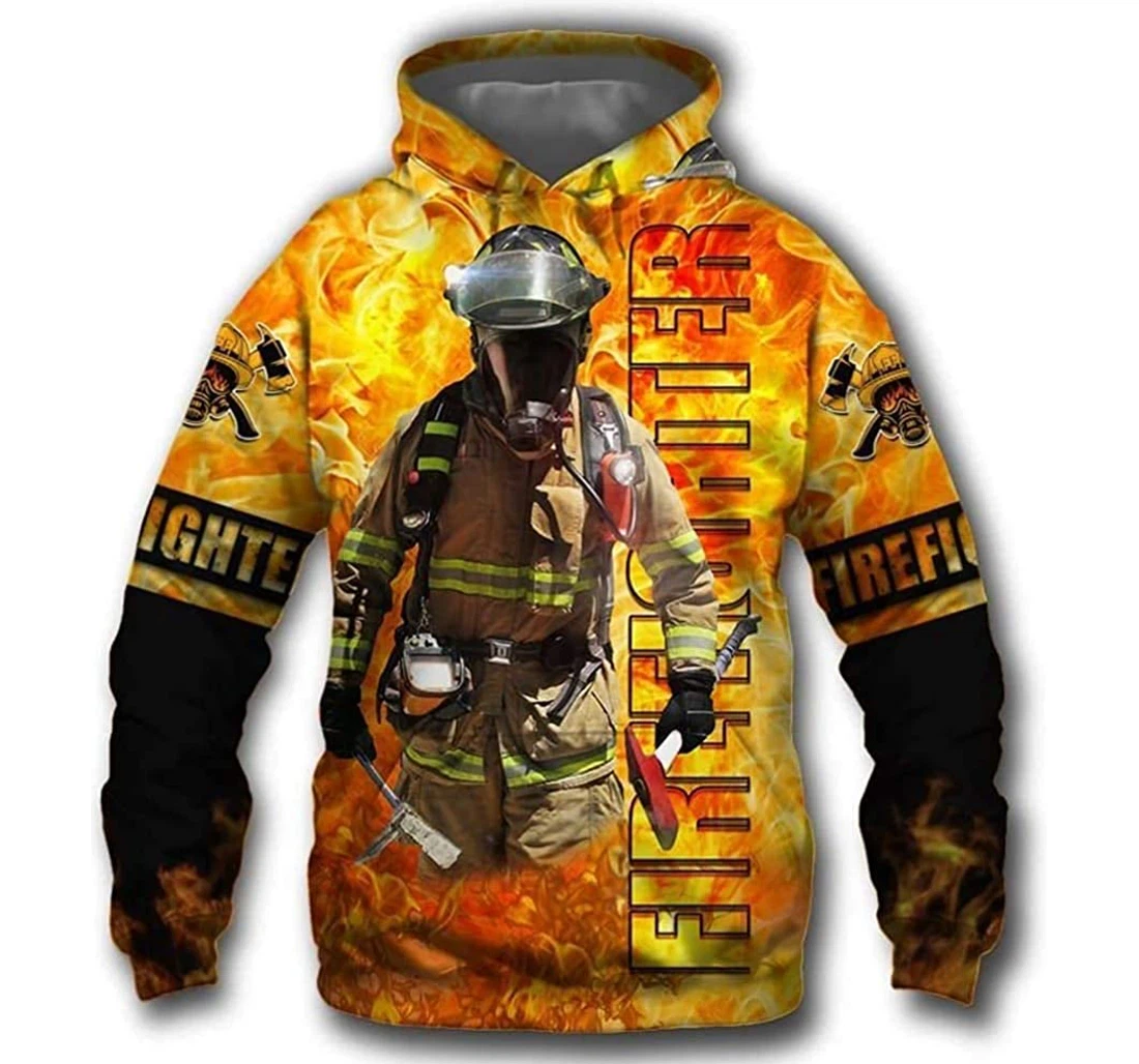 Firefighter Lovers Lightweight Premium Sportwear Up - 3D Printed Pullover Hoodie