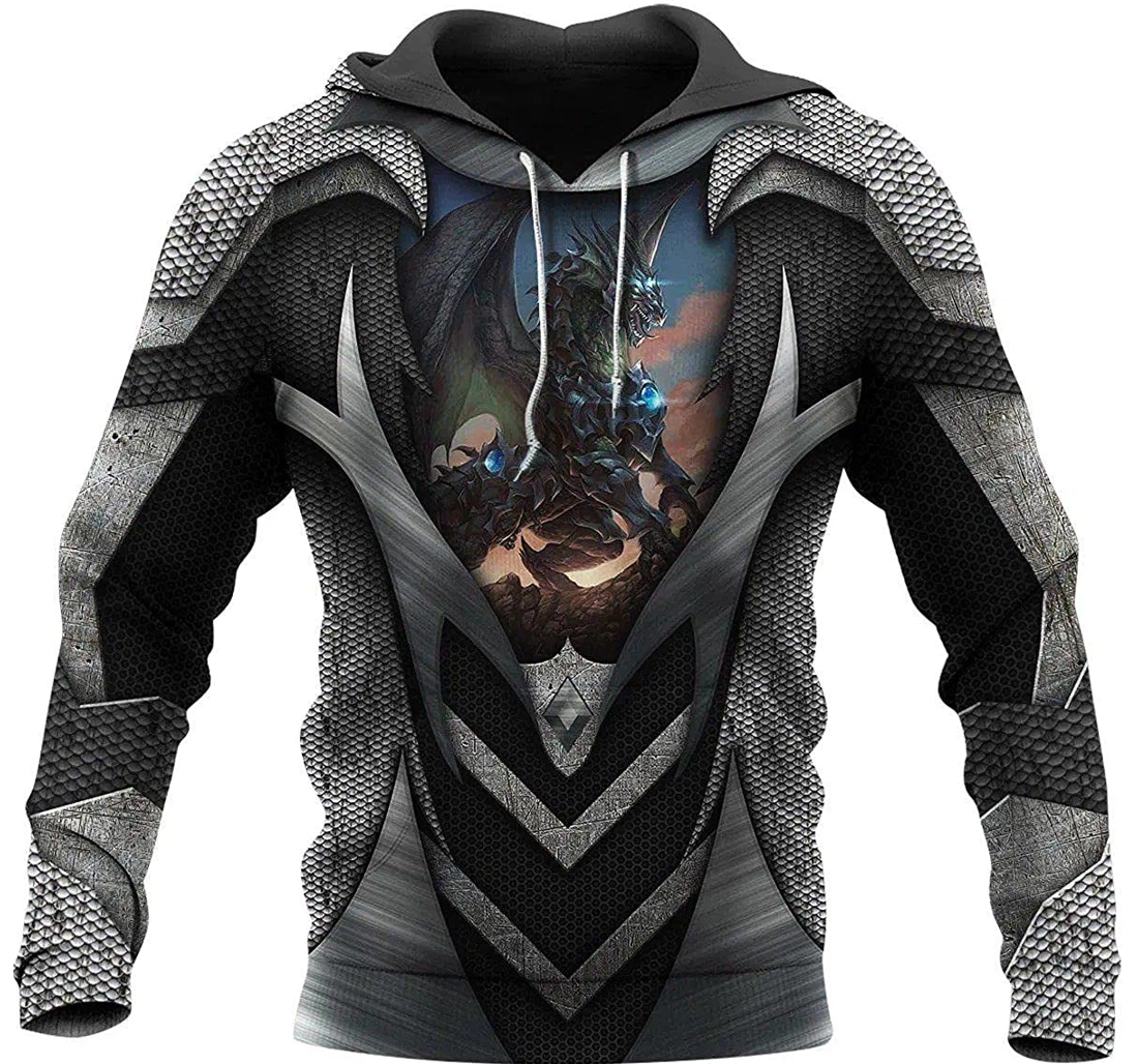 Dungeon Dragon Gray Amazing Lightweight Sportwear Up - 3D Printed Pullover Hoodie