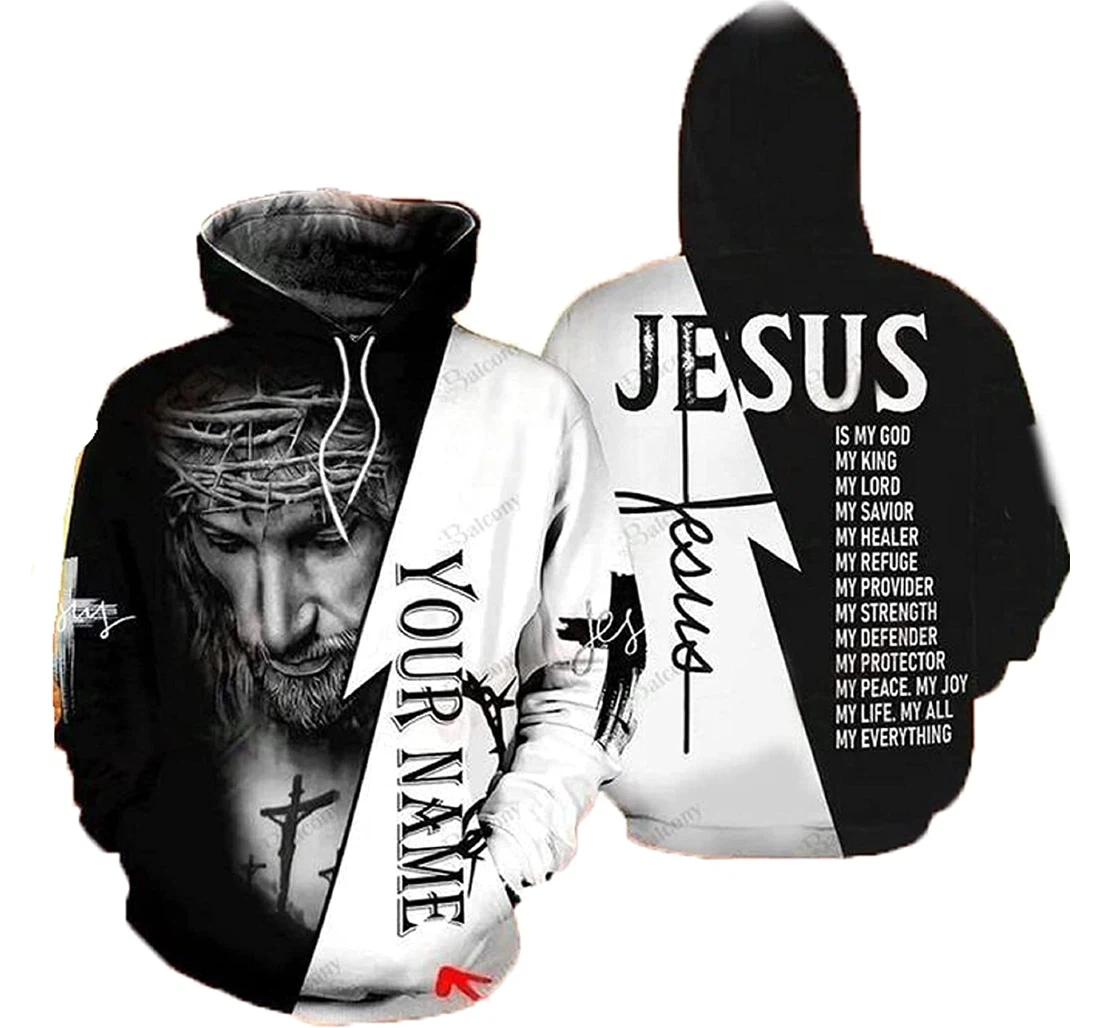 Jesus Is My God My King My Lord My Everything Lightweight Premium Sportwear Up Lightweight Premium Sportwear Up - 3D Printed Pullover Hoodie