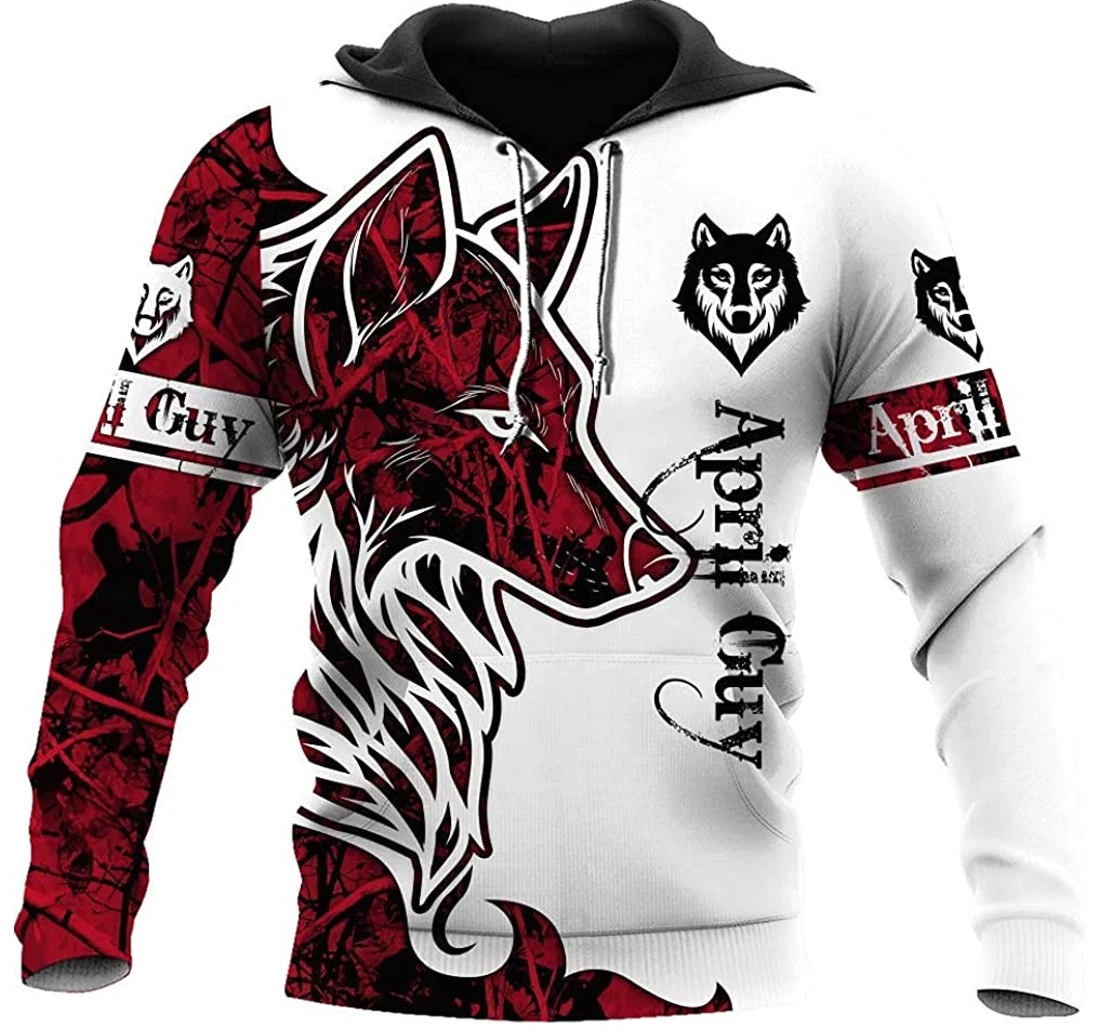 April Wolf Lightweight Premium Sportwear Up - 3D Printed Pullover Hoodie