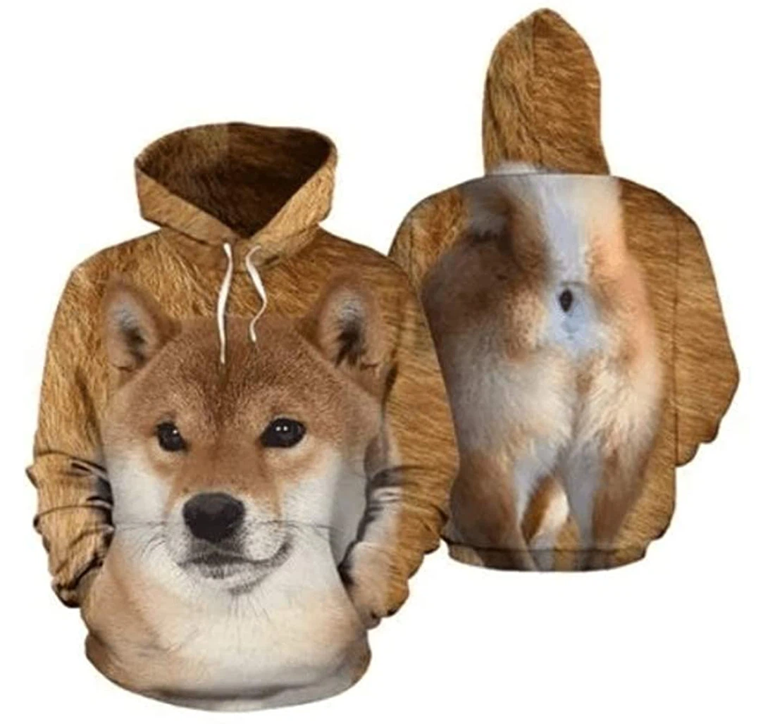 Hokkaido Dog Body Lightweight Premium Sportwear Up - 3D Printed Pullover Hoodie